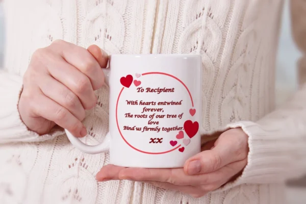 Romantic Poetry Mug - Hearts Entwined