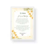 A Special Thank You for Mom - White Framed Poetry Print Gift