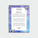 Aluminium Framed Print - Funeral & Memorial- Bereavement Poetry Print