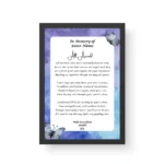 Funeral -Memorial - In memory of - Black Framed Poetry Print