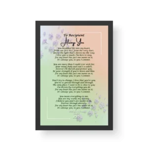 Romantic Poetry Black Framed Print