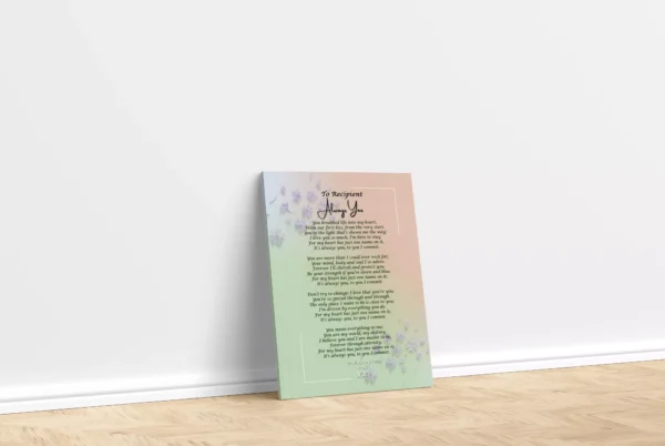 Canvas Poetry Print - Romantic Poetry Gift