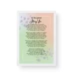 White Framed Gift- Romantic Poetry Print