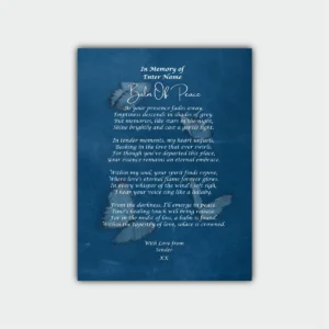 Aluminium Framed Print - In memory of - Bereavement Poetry