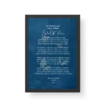 In memory of- Bereavement Poetry - Black Framed Poetry Print