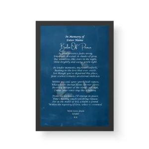 In memory of- Bereavement Poetry - Black Framed Poetry Print