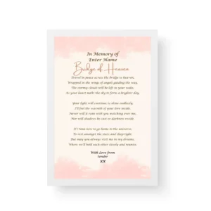 In memory of - Bereavement Poetry - White Framed Print