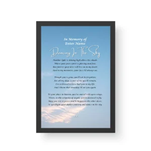 In memory of- Bereavement Poetry- Black Framed Print