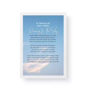 In memory of- Bereavement - White Framed Poetry print