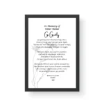 Go Gently - In memory of - Bereavement Poetry - Black Framed Print