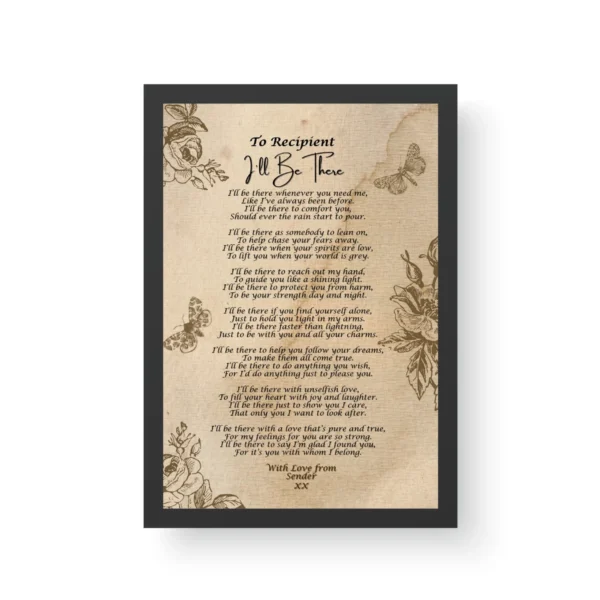 Romantic Poetry Gift - Black Framed