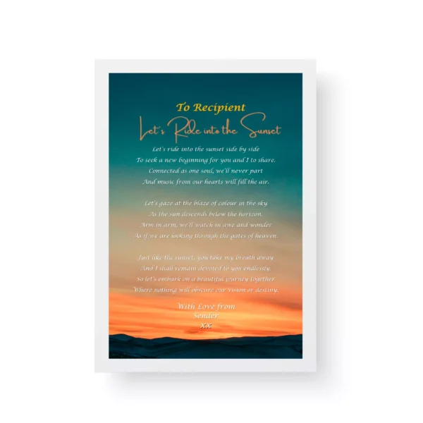 White Framed Romantic Poetry Gift