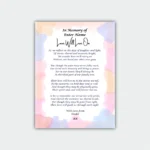 Aluminium Framed Print - In memory of - Funeral Poetry