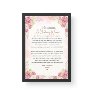 Poetry Print - Black Framed Poetry Gift