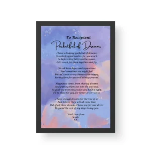Romantic Poetry Print- Black Framed Gift- Pocketful of Dreams