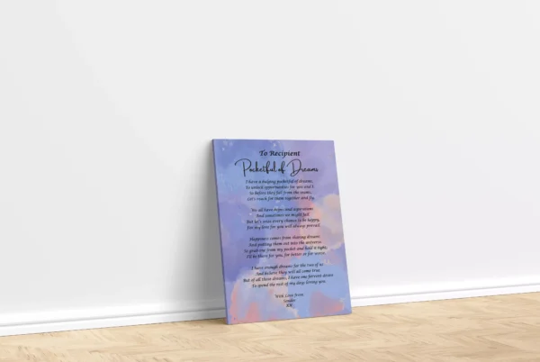 Romantic Poetry Gift- Canvas Framed Print - Pocketful Of Dreams