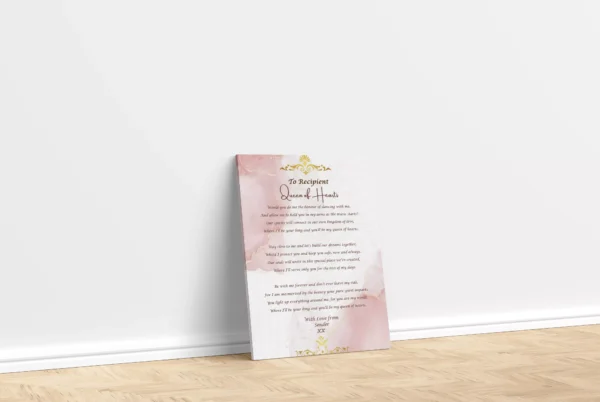 Romantic Poetry Gift - Queen Of Hearts - Canvas Print