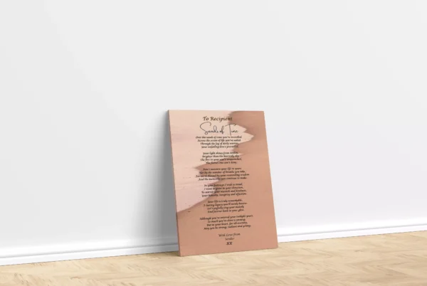 Canvas Poetry Framed Gift - Sands Of Time