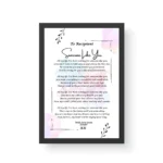 Black Framed Romantic Poetry Print - Unique Personalised Gift