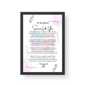 Black Framed Romantic Poetry Print - Unique Personalised Gift