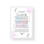 White Framed Romantic Poetry Print - Unique Personalised Gift