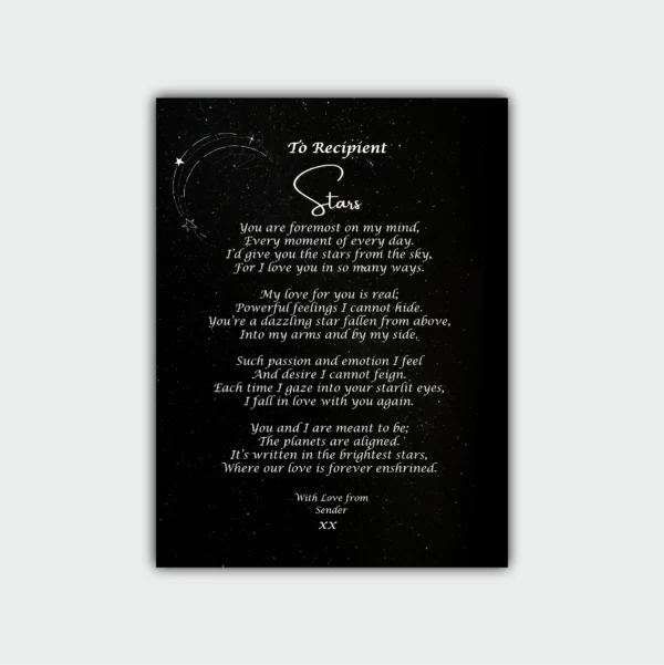 Aluminum Framed Print- Romantic Poetry Gift