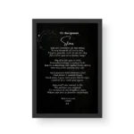 Stars-Romantic Poetry Gift- Black Framed Print