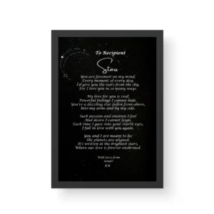 Stars-Romantic Poetry Gift- Black Framed Print
