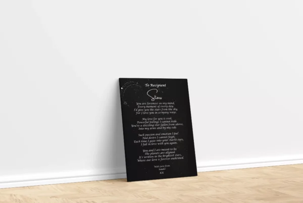 Romantic Poetry Canvas Print- Stars