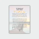 Aluminum Print- Bereavement Poetry