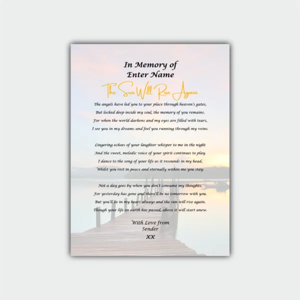 Aluminum Print- Bereavement Poetry