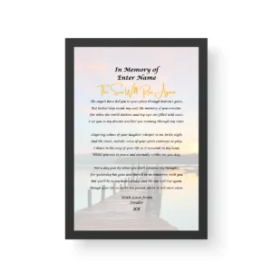 Black Framed Print- Bereavement Poetry