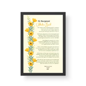 Black Framed Print - Romantic Poetry Gift