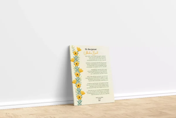 Romantic Poetry Canvas Printed Frame Gift