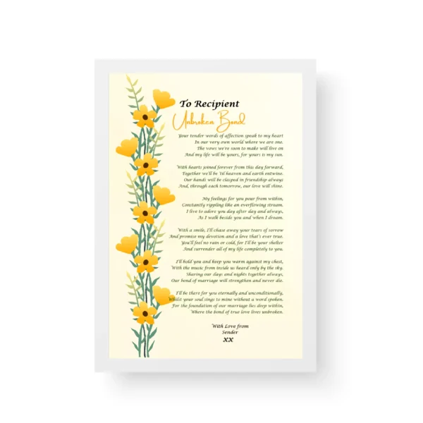 White Framed Romantic Poetry Print