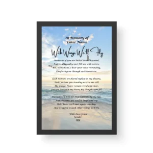 BEREAVEMENT POETRY PRINT: “WITH WINGS WE’LL FLY”