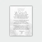 Bereavement Poetry print- Aluminum Frame