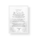 White Framed Print - Bereavement Poetry