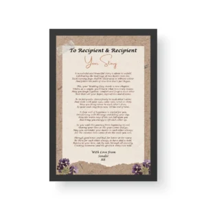 Romantic Poetry Gift- Your Story- Black Framed Print